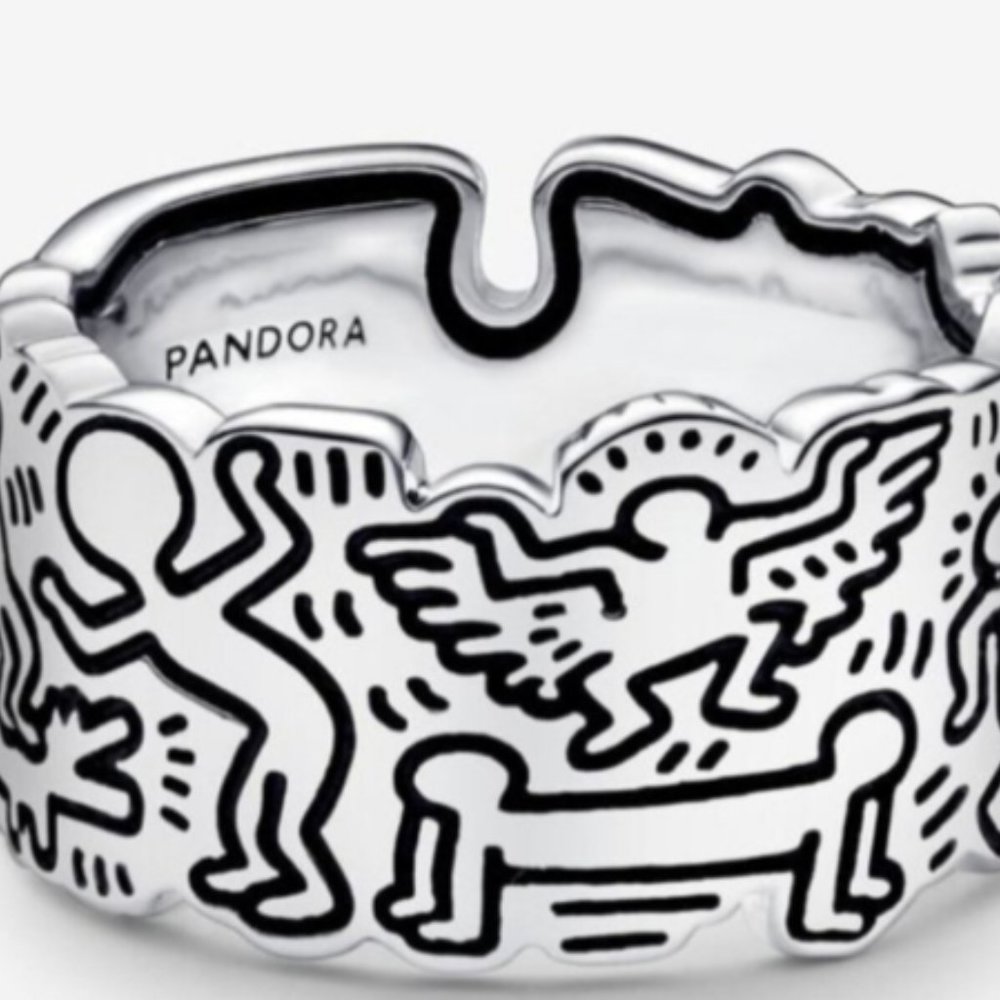 Wide Ring Keith Haring™ x Pandora Line Art Love and People brand new! - Picture 3 of 8